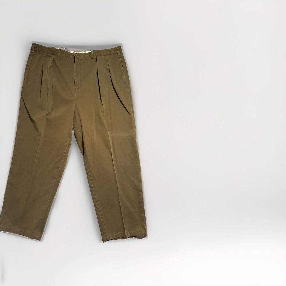 Polo by Ralph Lauren Big, cotton, brown dress pants pleated,‎ men's 46x28
